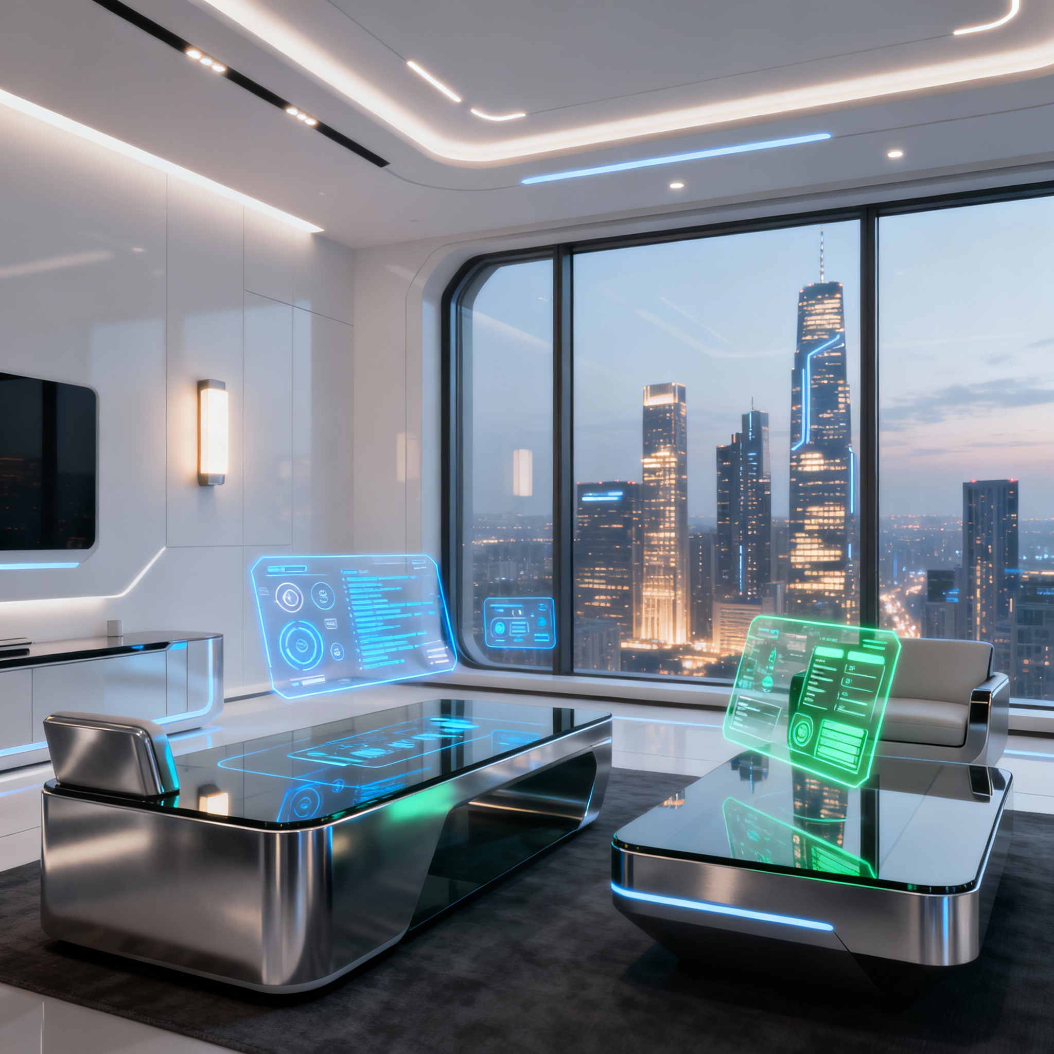 AI interior design app transforming living room with modern furniture